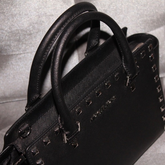 Michael Kors Studded Satchel Bag - Picture 4 of 14